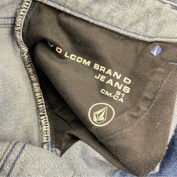 Volcom Kinkade Regular Straight Light Wash Womens Jeans 34 Blue High Rise Denim - Picture 8 of 13